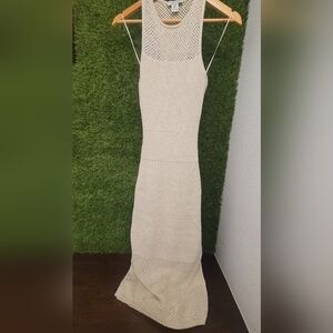 Rachel Zoe Lined Cream Knit Maxi Dress Size Small In Excellent Condition!
